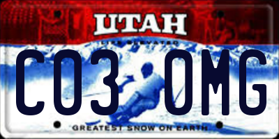 UT license plate C030MG