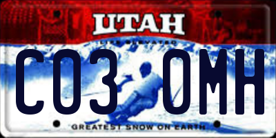 UT license plate C030MH
