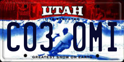 UT license plate C030MI