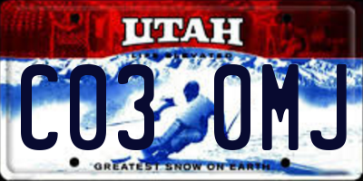 UT license plate C030MJ