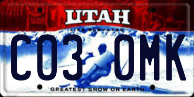 UT license plate C030MK