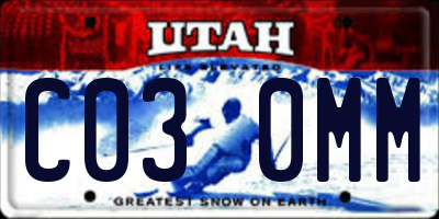 UT license plate C030MM