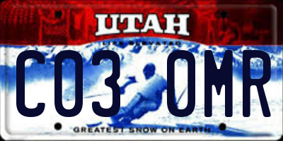 UT license plate C030MR