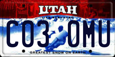 UT license plate C030MU