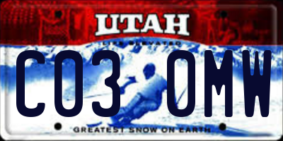 UT license plate C030MW