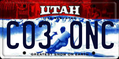 UT license plate C030NC
