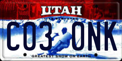 UT license plate C030NK
