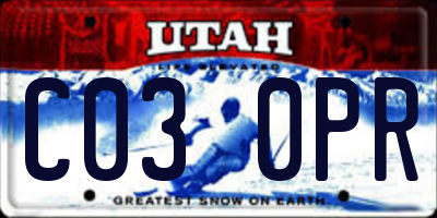 UT license plate C030PR