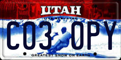 UT license plate C030PY