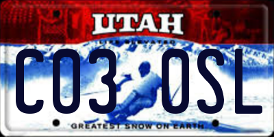 UT license plate C030SL