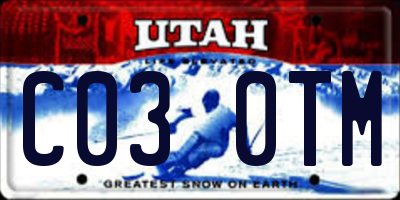 UT license plate C030TM