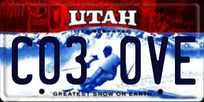 UT license plate C030VE