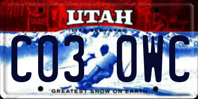 UT license plate C030WC