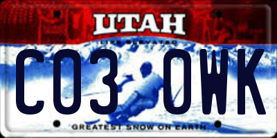 UT license plate C030WK