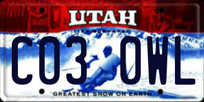 UT license plate C030WL