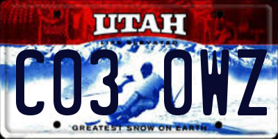 UT license plate C030WZ