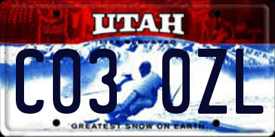 UT license plate C030ZL