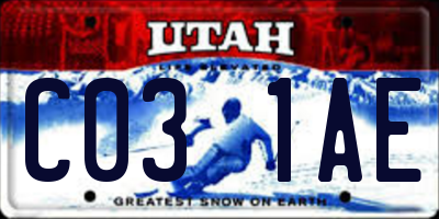 UT license plate C031AE