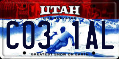 UT license plate C031AL