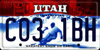 UT license plate C031BH