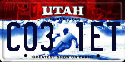 UT license plate C031ET