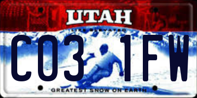 UT license plate C031FW
