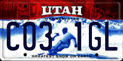 UT license plate C031GL