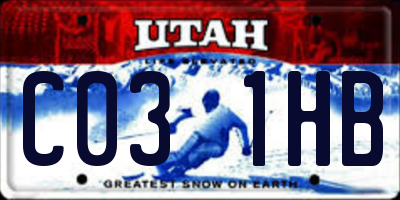 UT license plate C031HB