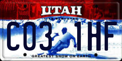 UT license plate C031HF