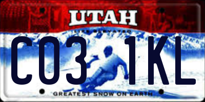 UT license plate C031KL