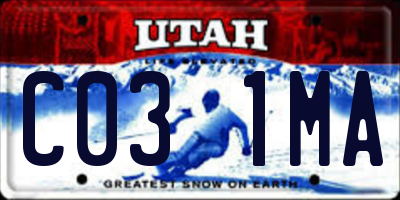UT license plate C031MA