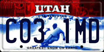 UT license plate C031MD