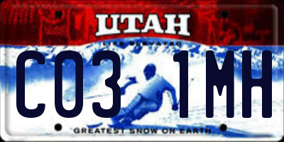 UT license plate C031MH