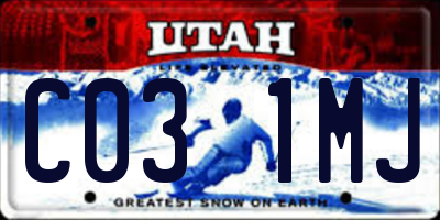 UT license plate C031MJ
