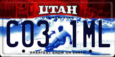 UT license plate C031ML