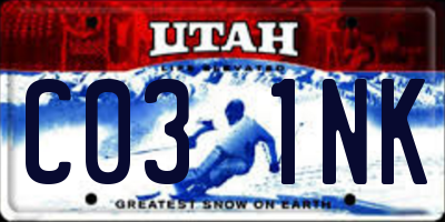 UT license plate C031NK