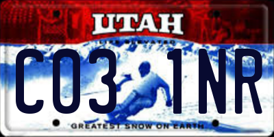UT license plate C031NR