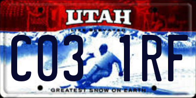 UT license plate C031RF