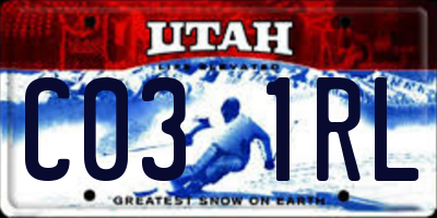 UT license plate C031RL
