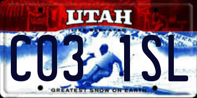 UT license plate C031SL