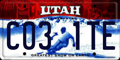UT license plate C031TE