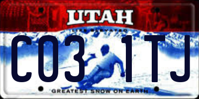 UT license plate C031TJ
