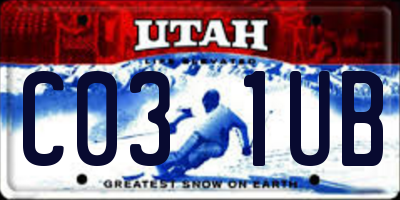 UT license plate C031UB