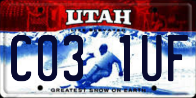 UT license plate C031UF