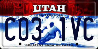 UT license plate C031VC