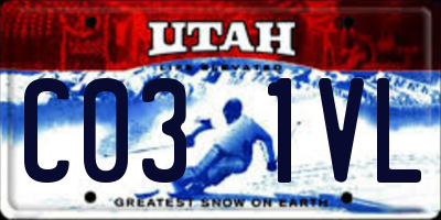 UT license plate C031VL