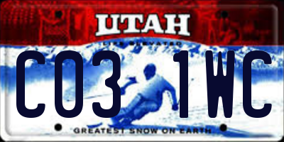 UT license plate C031WC