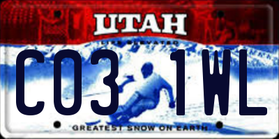 UT license plate C031WL