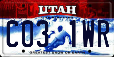 UT license plate C031WR