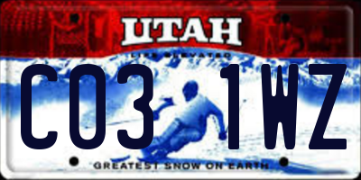UT license plate C031WZ